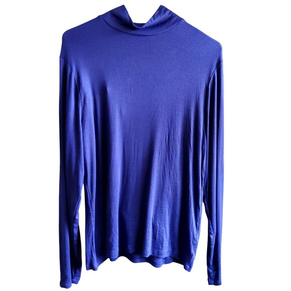 A New Day Womens X-Large Long Sleeve Royal Blue Modal/Spandex Turtleneck Top - Picture 1 of 5